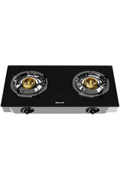 Generic Impex 2 Burner Glass Top Gas Stove, Auto Ignition, Toughened Glass, ErgonomicKnobs, StainlessSteel S