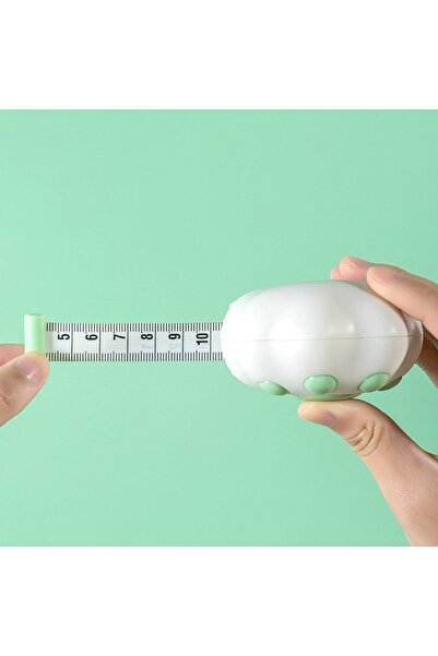 Flippy Portable Tape Measure, Flippy, Mini Tape Measure for Kids, 5.5 x 6.5 cm, 1.5m Tape, Green