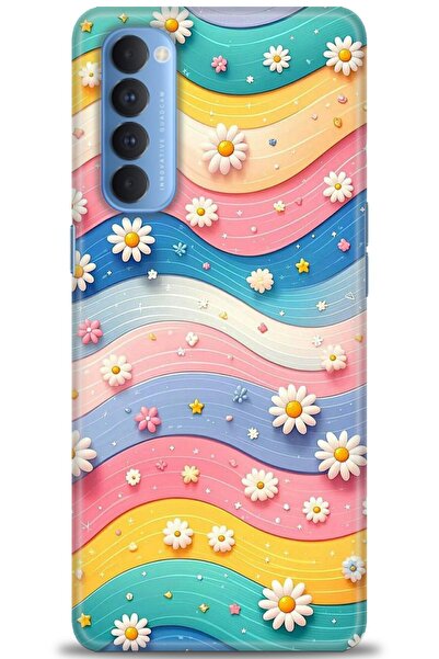 kılıfevreni Oppo Reno 4 Pro Uyumlu Kılıf HD Baskılı Kapak - Tasarım Silikon K...