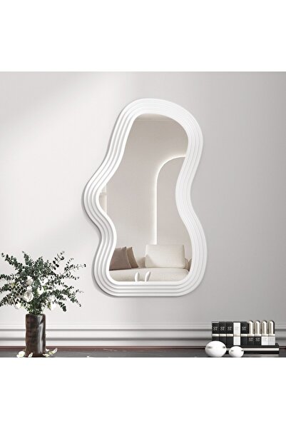 Flippy Wall Mirror, Decorative, Asymmetric, 40.3 x 26 cm, White