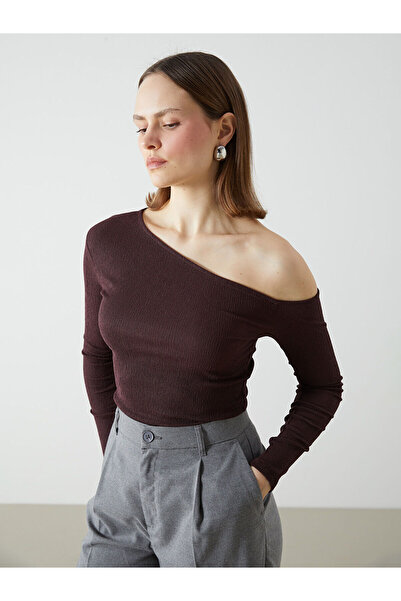 LC Waikiki Mürdüm Kayık Yaka Kadın Body