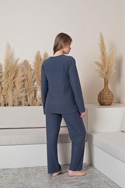 MİSS ELİZZA 346- PİJAMA TAKIMI WAFFLE GÜL KURUSU