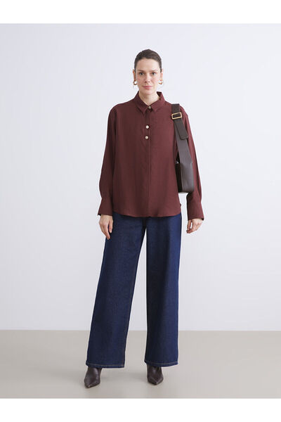 LC Waikiki Кафява широка дамска риза