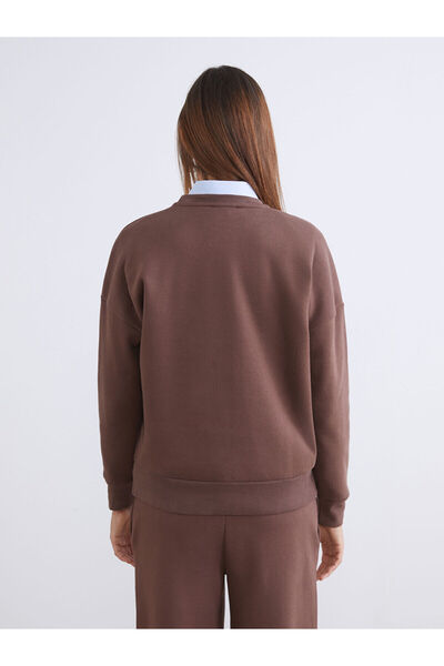 LC Waikiki Γυναικείο χοντρό φούτερ Vizyon New Season oversized με κέντημα