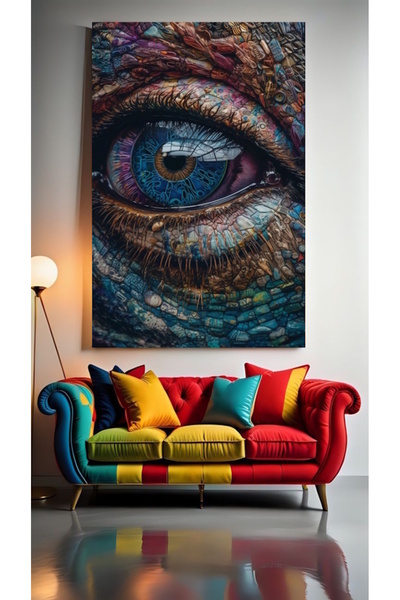 özkacar TRIBAL EYE V22 Tablou pe pânză pentru decorarea casei, perete, salon,...