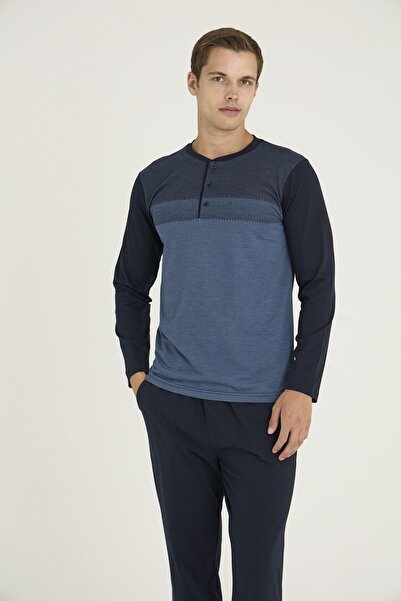 KLY Ανδρικές πιτζάμες με μεσαίο γιακά 9218