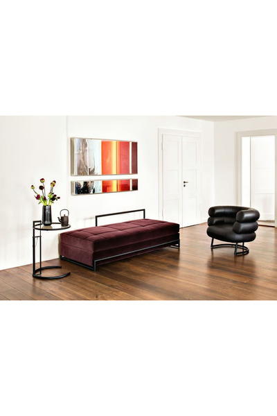 SCY Ovento Modern Metal Detaylı Puf Bench Ofis Lobi Koltuğu Kanepe