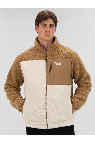 EVERLAST Ανδρικό φούτερ με φερμουάρ Winter Essentials Cream Sherpa