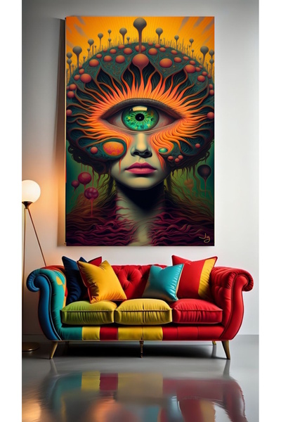 özkacar ACID GÖRSEL V2 Tablou pe pânză pentru decorarea casei, perete, salon,...