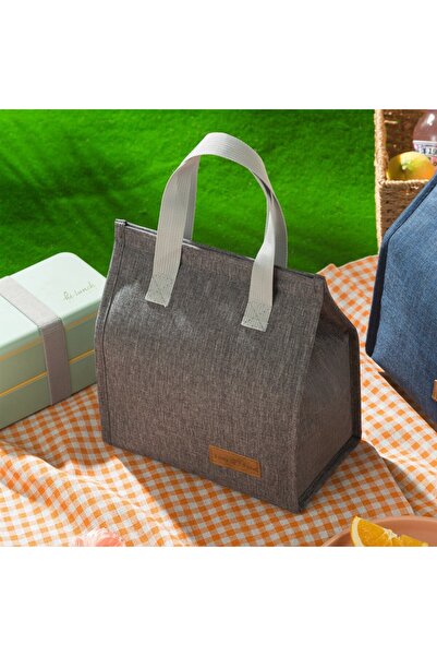Flippy insulated bento bag, camping cooler bag, Aluminum, 22.5 x 13 cm, 3.3 L, gray