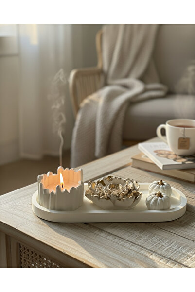 SEMY STORE Mumluk, Sunum Tepsisi, Dekoratif Çiçek, Ev dekorasyon, Süs