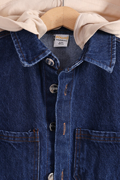 Pollito Hooded Jeans Jacket Kids Denim Coat