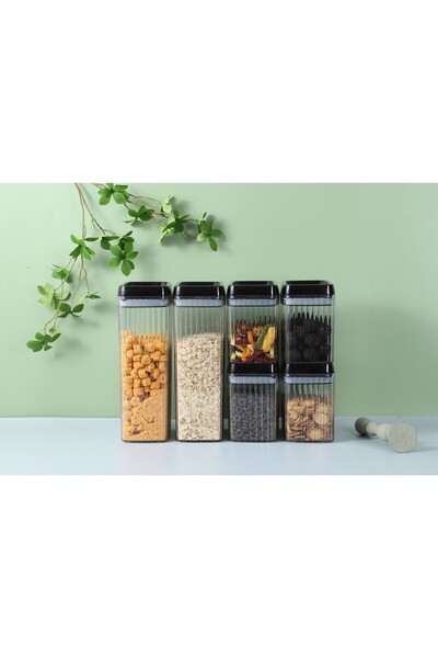 Flippy Set of 3 Plastic Food Containers, Airtight, Wavy Texture, 2x1.5L + 1x3.3L, Transparent