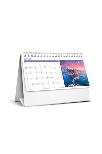 KESKİN COLOR Keskin 2026-MTK-823 Karton Üçgen Masa Takvim-Manzaralar