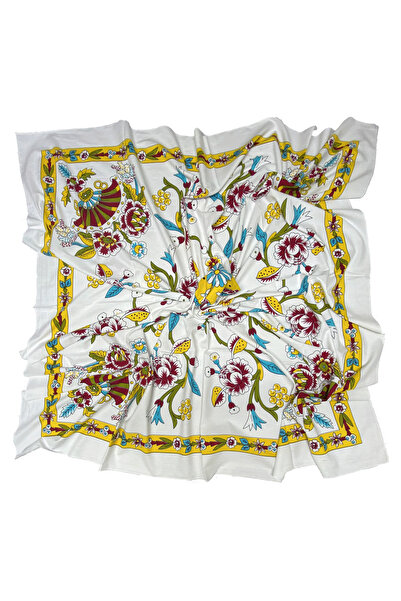 Sultan İpek مفرش طاولة منقوش أصلي مقاس 170×170 سم - 100% قطن