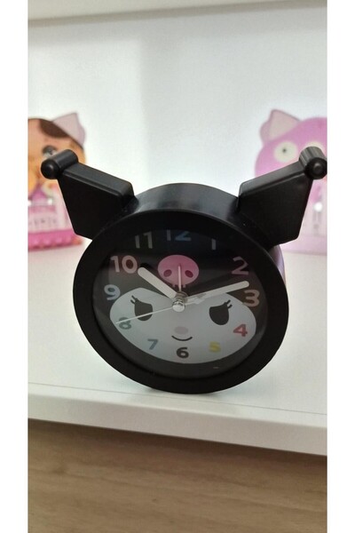 FAMEMUS ACCESSORY Kuromi Masa Üzeri Çalarsaat Siyah renk boyut 12 cm