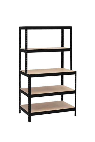 Handlekraft Banc de lucru metalic, 5 rafturi reglabile din MDF, pentru organi...