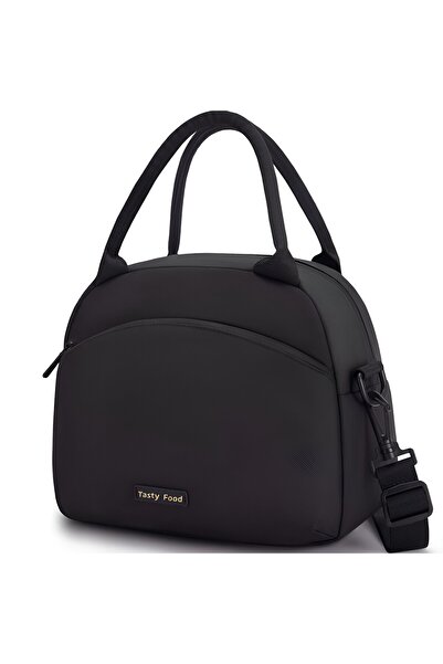 Flippy Θερμική τσάντα φαγητού, πολυλειτουργική, με χωρίσματα, αδιάβροχη, 26x14,3x21,2 cm, μαύρη