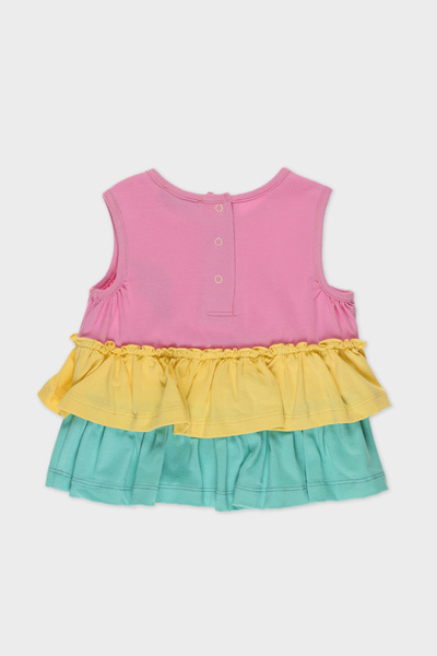 Panço Kız Pink Örme Yuvarlak Yaka Atlet