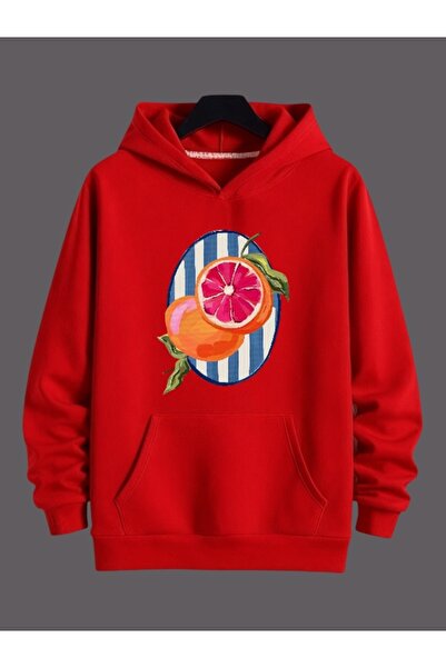 ArtYus سويت شيرت بقلنسوة كبير الحجم من القطن مطبوع عليه حسب الطلب بلون الجريب...