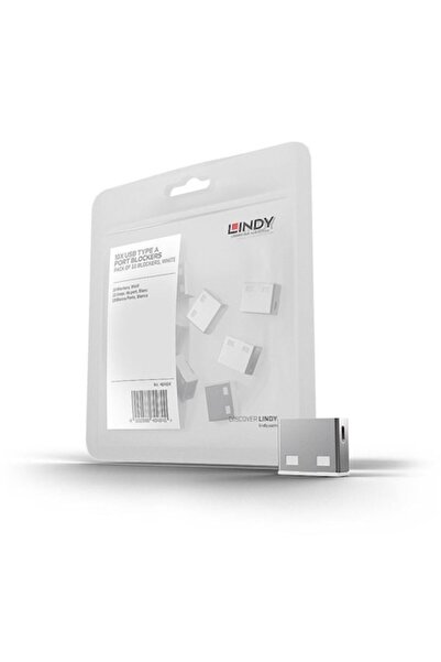 LİNDY Set 10 sisteme de blocare porturi, Lindy, USB, Alb