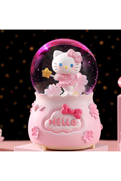 HEPBİMODA Hello Kitty Işıklı Müzikli Püskürtmeli Büyük Boy Kar Küresi Yılbaşı...