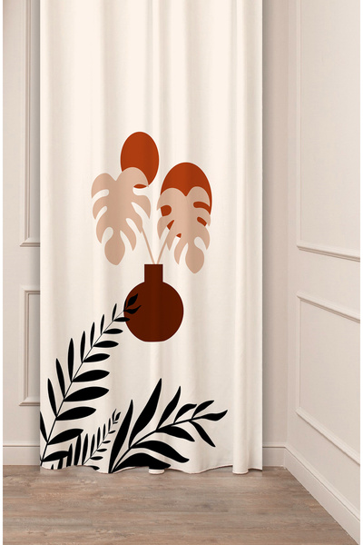 GREENDECOR Leaf Vase Bohemian Minimalist Beige Cream Patterned Special Design...