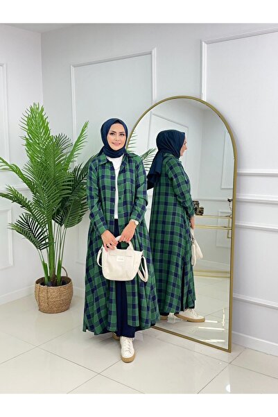 Valens Butik Plaid Patterned Slit Hijab Shirt Tunic Life