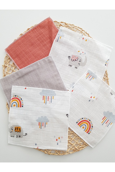 artıbebe Filli 7-Pack Muslin Mouth Cloth 100% Cotton Soft Absorbent |   Newborn Mouth Wipes