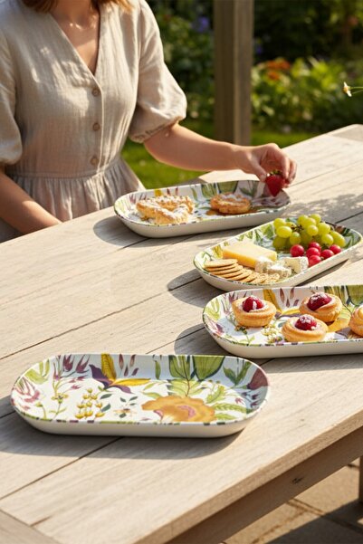 Keramika Pateh Noyan Kayık Salata Tabağı 26cm 4 Adet