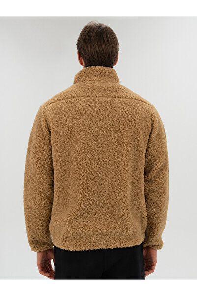 EVERLAST Ανδρικό φούτερ με φερμουάρ Winter Essentials Cream Sherpa