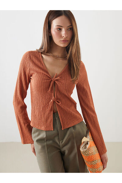 LC Waikiki V-Neck Textured Women's Cardigan