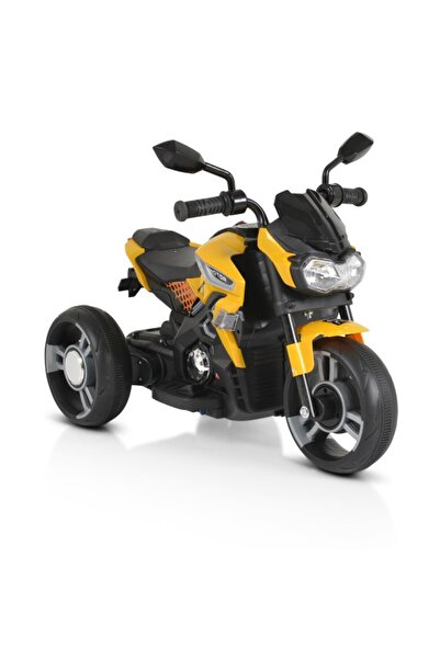 Moni Motocicletă electrică pentru copii cu 3 roți Colombo galbenă, lumini LED, funcții muzicale, M