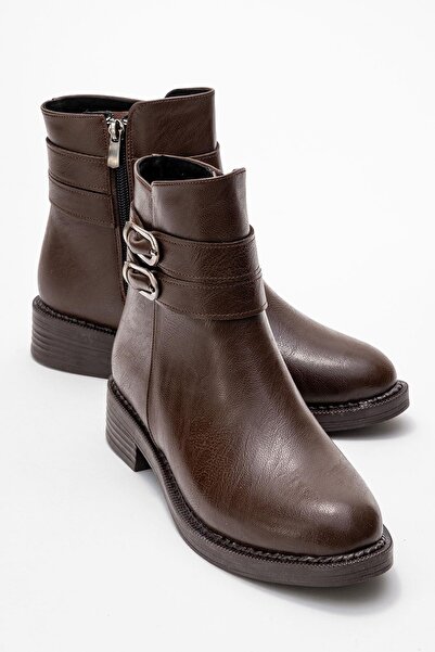 CCWAY AYAKKABI حذاء نسائي بحزام مضاد للانزلاق جلد بني