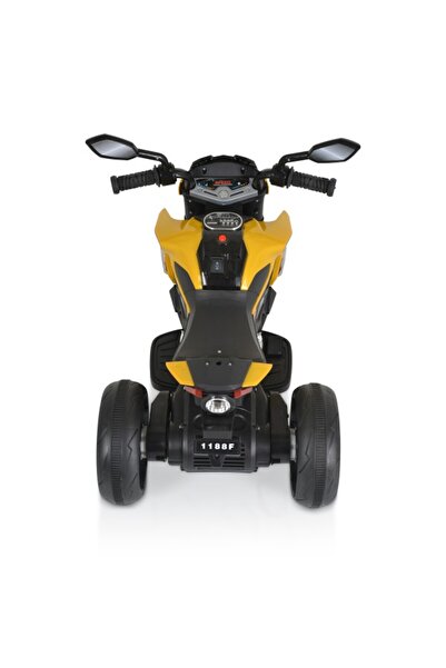 Moni Motocicletă electrică pentru copii cu 3 roți Colombo galbenă, lumini LED, funcții muzicale, M