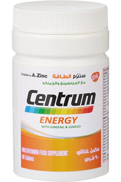 Centrum Energy, Multivitamin, with Vitamin C, Vitamin D3, Ginseng, Gingko Biloba, Magnesium and othe
