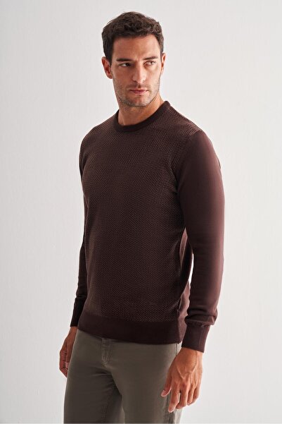 İmza Πουλόβερ από βαμβακερό πλεκτό πουλόβερ με μακρύ μανίκι χωρίς τσέπες Comfort Fit 1012255216