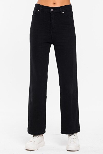 WODDİ بنطلون جينز فضفاض للنساء من Newzo أرجل واسعة - بنطلون واسع الساق باللون...