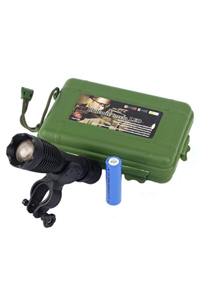 PROCART Tactical LED flashlight CREE 10W, 4 lighting modes, Zoom, range 800 m, battery