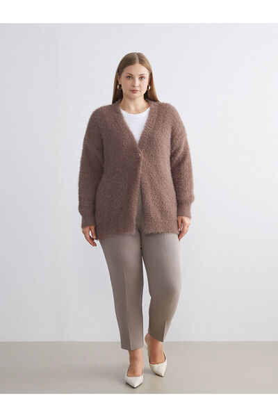 LC Waikiki Beige High Waist Cigarette Women's Pleated Trousers