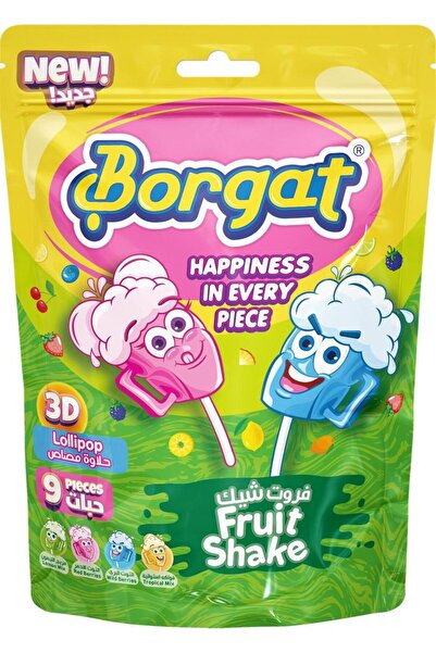 Borgat ميلك شيك فواكه المصاصة، 9 × 14 جرام
