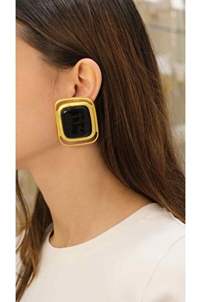Jerie Matte Gold Plate Color Detail Vintage Earrings