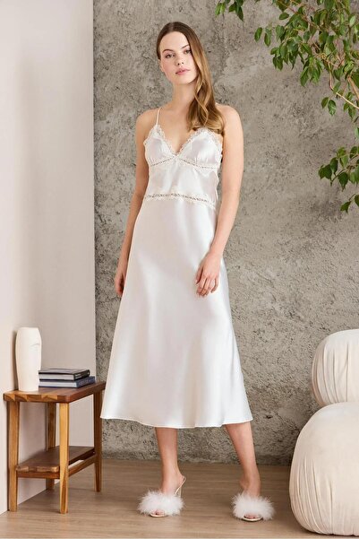 Mavelle Women's Satin Six-Piece Nightgown Dressing Gown Dowry Set - Slippers Gift