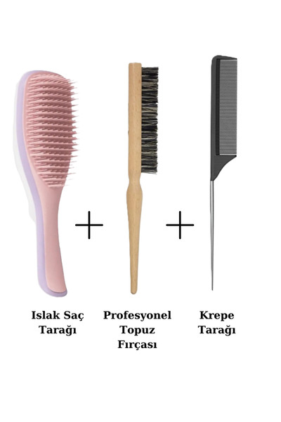 Nofella Набір з 3 гребінців: гребінець для мокрого волосся + професійна щітка...