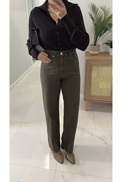 BİRCANÇİL Juno Khaki Tint Straight Jeans