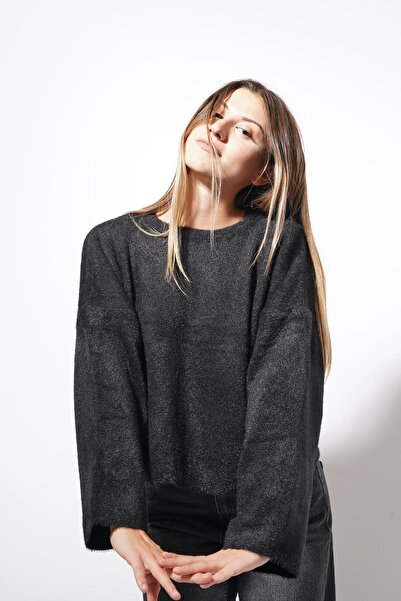 Pafi Moda Πλεκτό πουλόβερ με γένια μαύρο