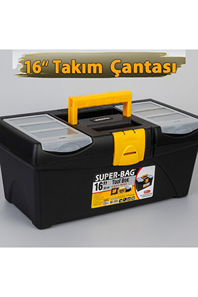 Super Süper Bag Plastik Kilitli Plastik Takım Çantası 16'' 41 cm