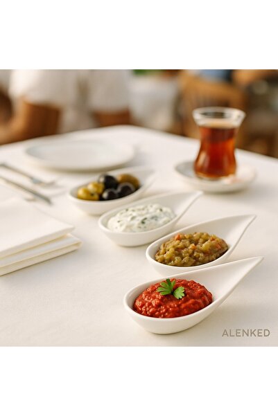 alenked Presentation Set & Catering Set & Coffee Spoon & Drip Spoon White 12 Pieces