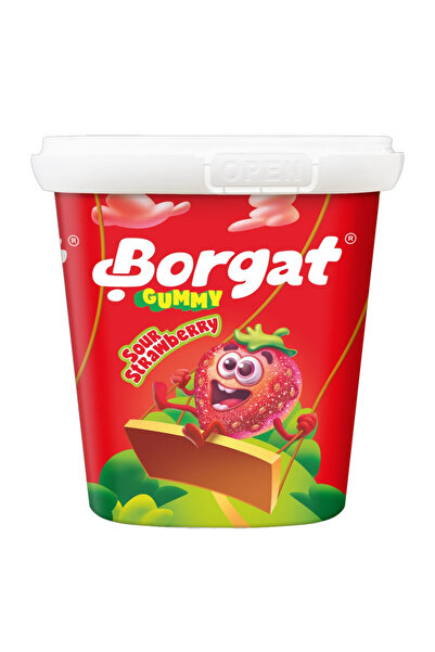 Borgat حلوى الفراولة الحامضة الجيلاتينية، 160 غرام