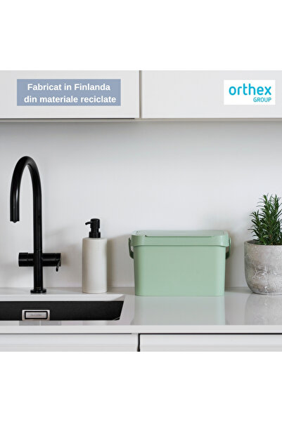 Orthex SmartStore Biowaste waste bin, for household waste, Green, 5L